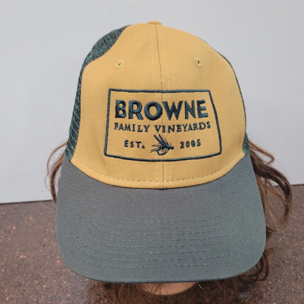 Browne Family Vineyard Ouray Trucker Hat Men Brown Black Adjustable Snapback Cap